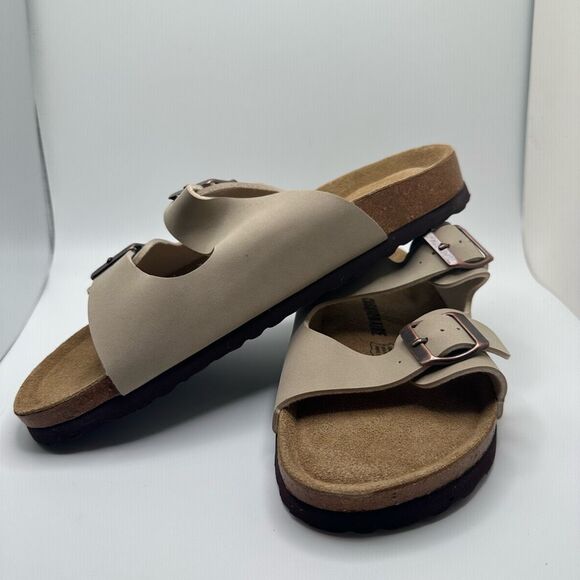 CUSHIONAIRE Women's Cork Footbed Sandal With +Comfort 8.5 STONE - Picture 7 of 7